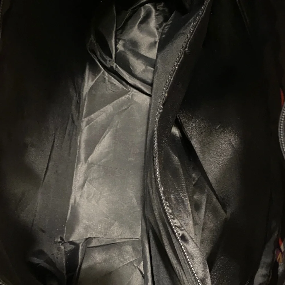 Stylish Black Tote Bag with Bamboo Handles - Picture 9 of 12